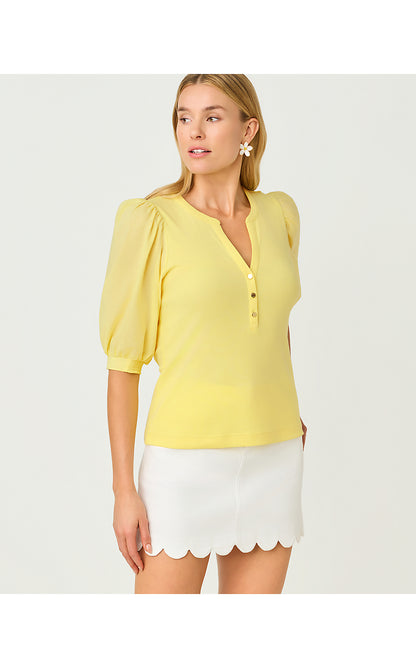 RONSON KNIT TOP, FINCH YELLOW