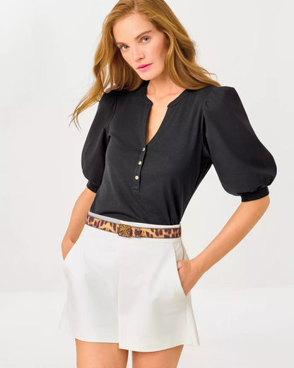 RONSON KNIT TOP, NOIR