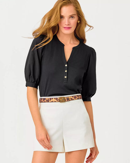 RONSON KNIT TOP, NOIR