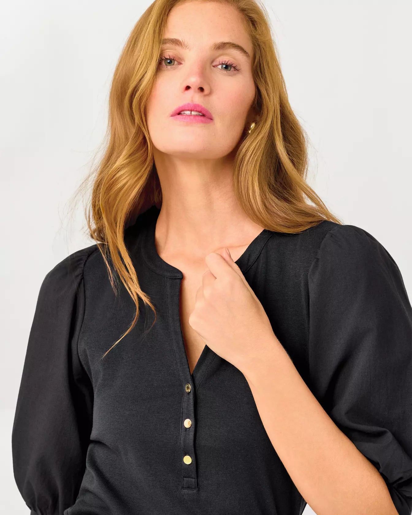 RONSON KNIT TOP, NOIR