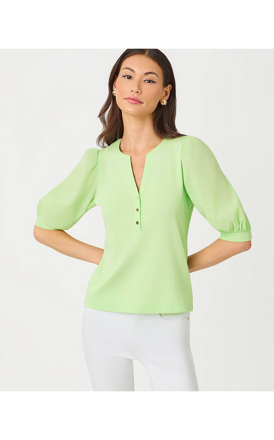 RONSON KNIT TOP, PISTACHIO MACARON