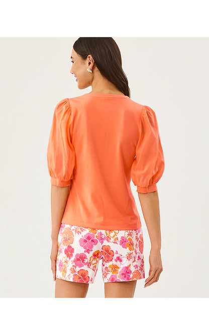 RONSON KNIT TOP, SUNSET ORANGE