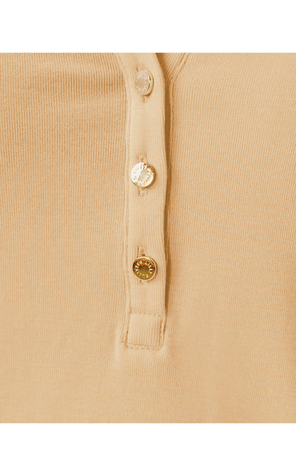 RONSON KNIT TOP, WICKER TAN