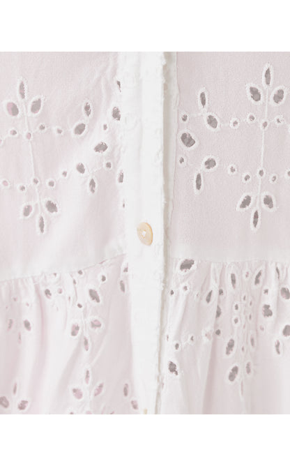 BRAILEY EYELET COVERUP, RESORT WHITE HIDEAWAY RAYON EYELET