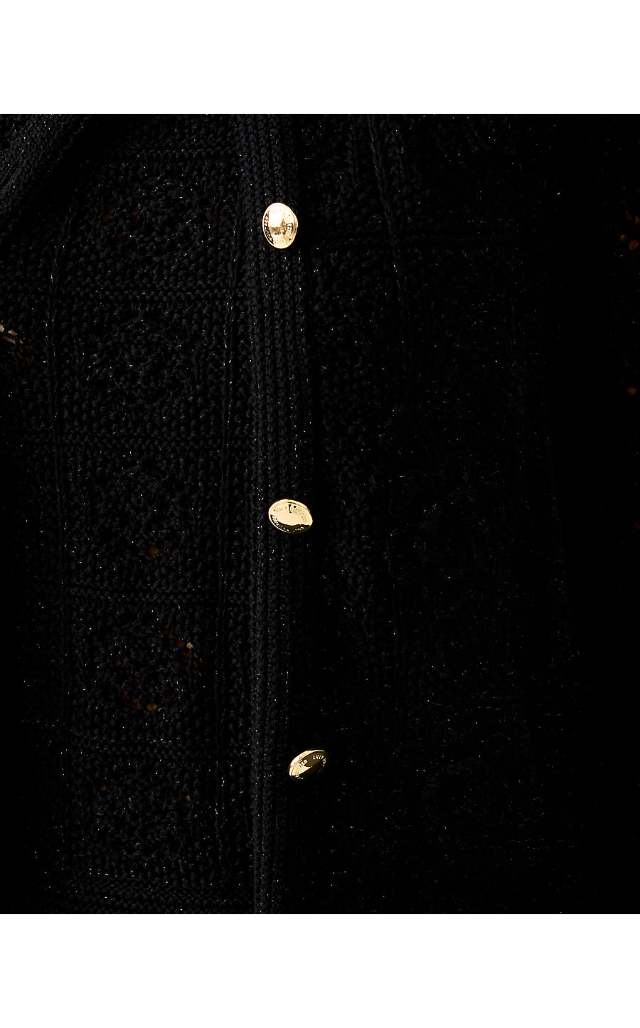 LENALIE CARDIGAN, BLACK METALLIC GARDEN CROCHET