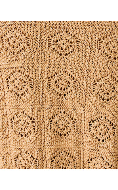 LENALIE CARDIGAN, RATTAN METALLIC GARDEN CROCHET