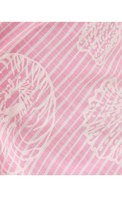 CAYLINN SLEEVELESS POPOVER, CONCH SHELL PINK PIGMENT PRINTED SECRET STRIPE