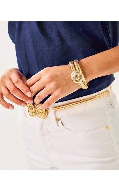 BAREFOOT BEACHCOMBER BRACELET, GOLD METALLIC