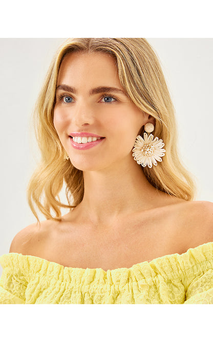 BURSTING BLOOMS EARRINGS, COCONUT