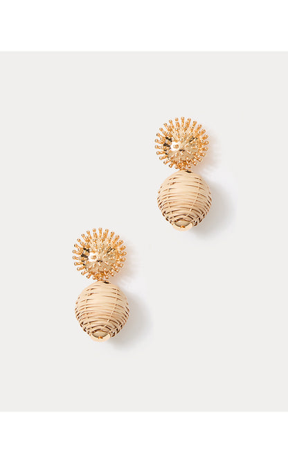 SUMMER SHORELINES WICKER EARRINGS, WICKER TAN