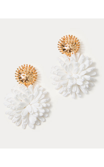 SUMMER SHORELINES RAFFIA EARRINGS, RESORT WHITE