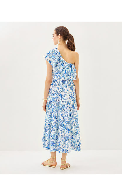 MAYELLA MIDI DRESS, RESORT WHITE BAREFOOT BEACHCOMBERS