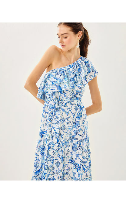 MAYELLA MIDI DRESS, RESORT WHITE BAREFOOT BEACHCOMBERS
