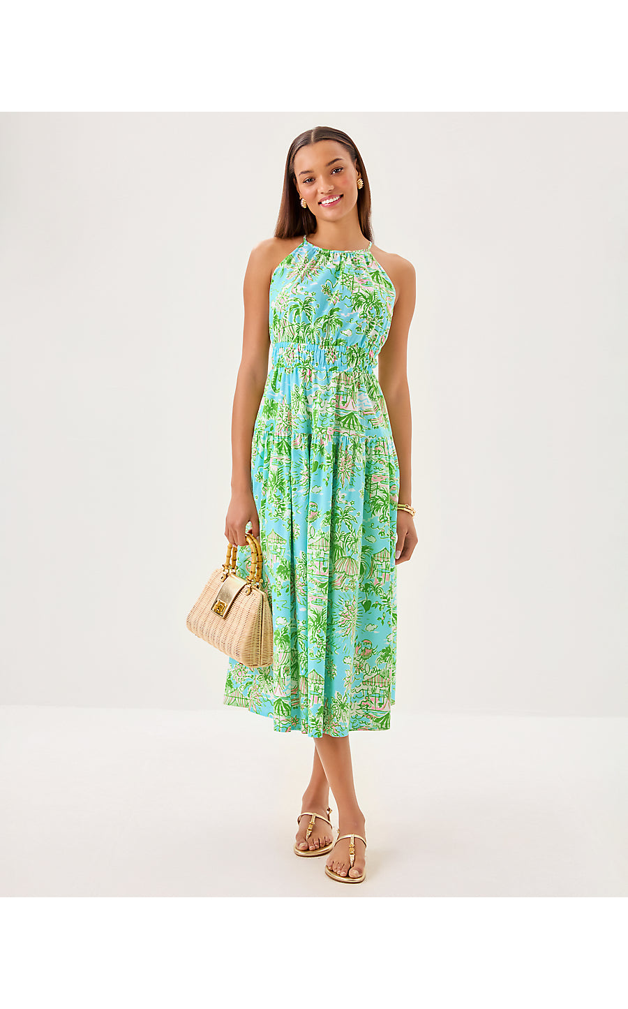 TALULLAH MAXI DRESS, FRESH WATER BLUE SUNBATHERS BLISS