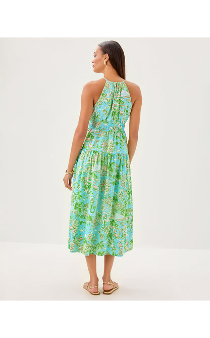 TALULLAH MAXI DRESS, FRESH WATER BLUE SUNBATHERS BLISS