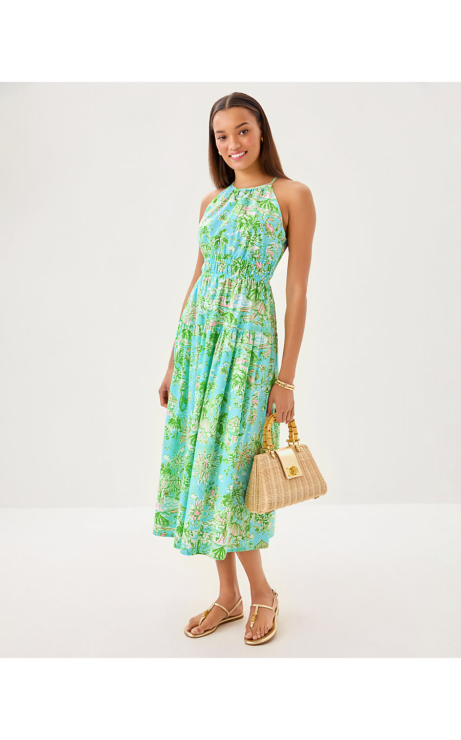TALULLAH MAXI DRESS, FRESH WATER BLUE SUNBATHERS BLISS