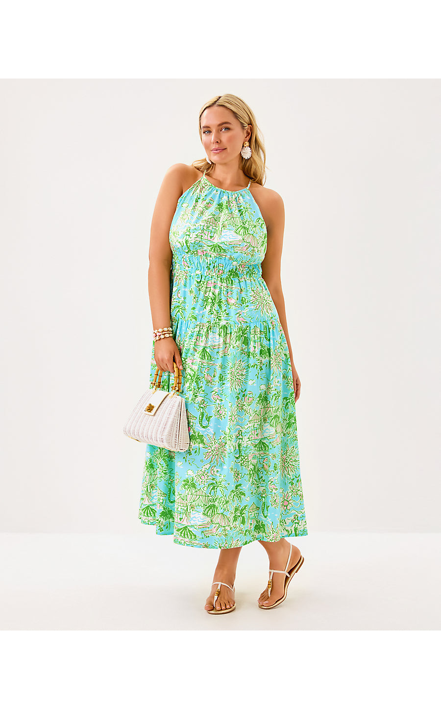 TALULLAH MAXI DRESS, FRESH WATER BLUE SUNBATHERS BLISS