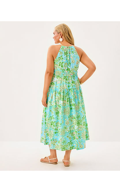 TALULLAH MAXI DRESS, FRESH WATER BLUE SUNBATHERS BLISS