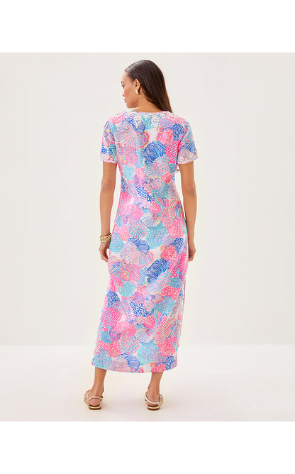 ARIELLA LINEN MAXI DRESS, MULTI ROAR OF THE SEAS