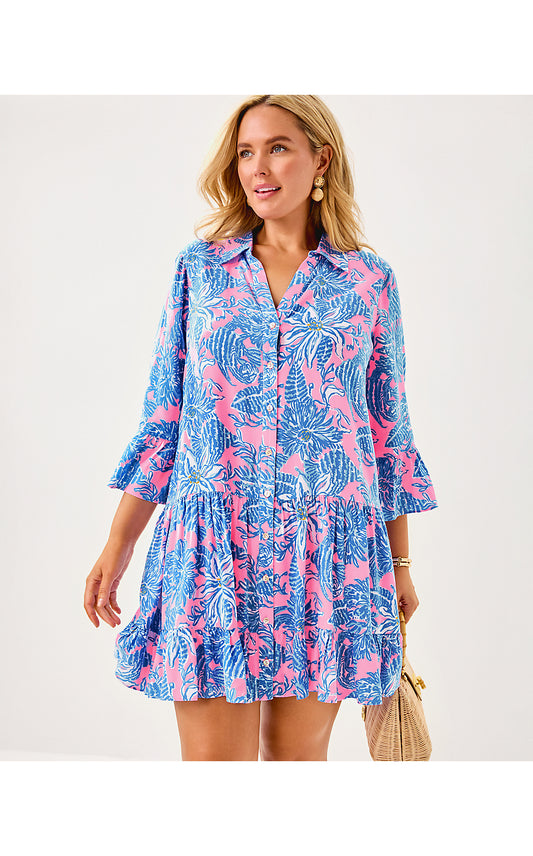 DIANTHA TUNIC DRESS, CONCH SHELL PINK UP SCALE