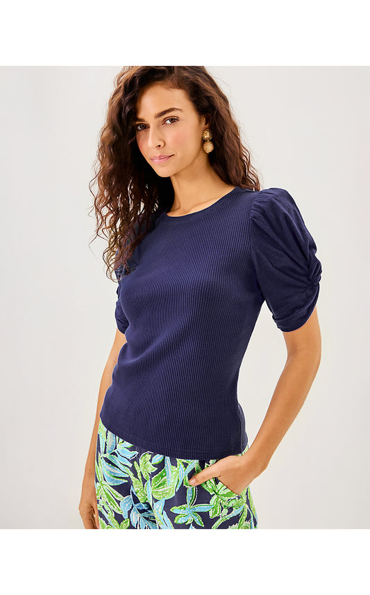 IGBY KNIT TOP, SAPPHIRE POOL