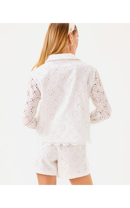 SINGRID EYELET TOP, RESORT WHITE BEACH HAVEN EYELET