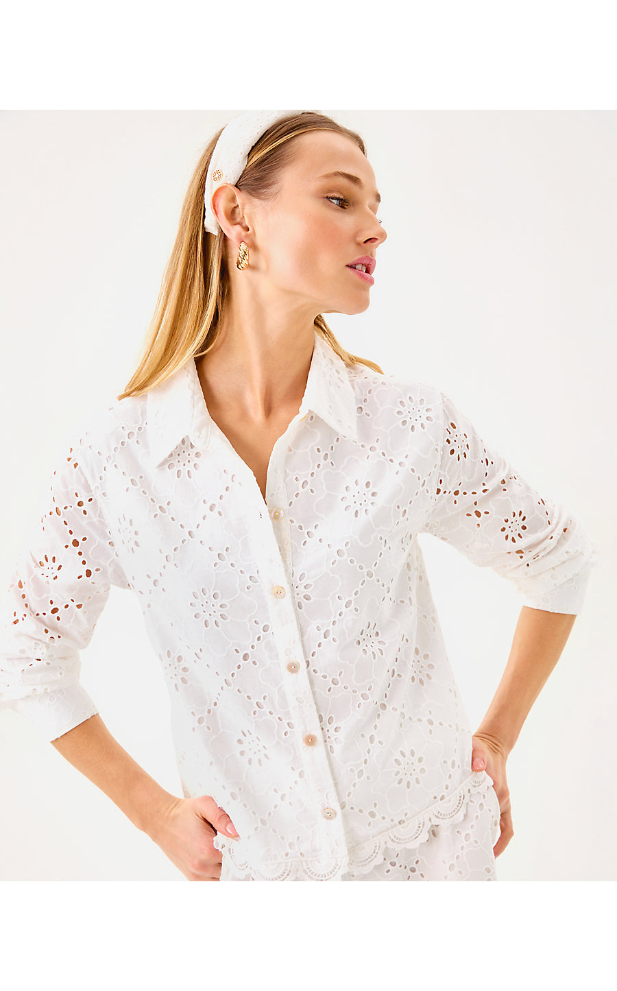 SINGRID EYELET TOP, RESORT WHITE BEACH HAVEN EYELET