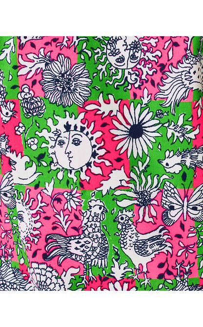 KATHY BOW DRESS UPF 50+, CHERRY BLOSSOM PINK LIL CHICKEN CHECK GOLF