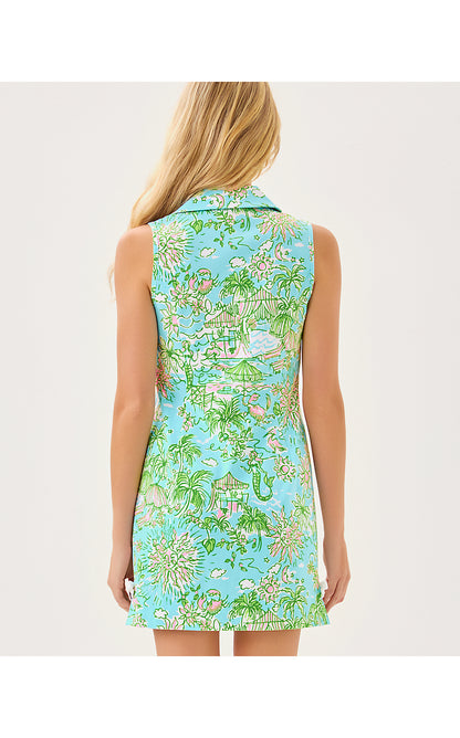 KATHY BOW DRESS UPF 50+, FRESH WATER BLUE SUNBATHERS BLISS GOLF