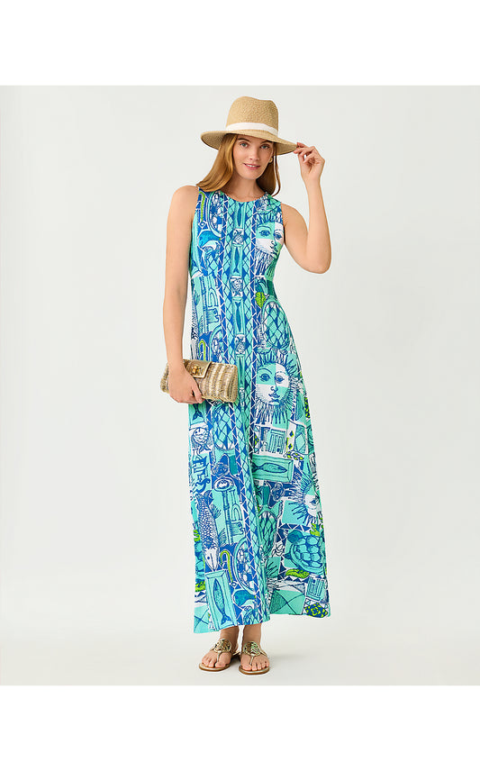 ELLISON MAXI DRESS, MINT CONDITION HARLILLYQUIN ENGINEERED KNIT MAXI