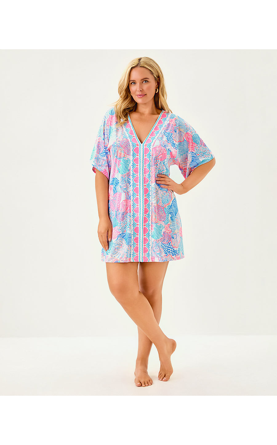 MALACHI V-NECK COVERUP, MULTI ROAR OF THE SEAS ENGINEERED COVERUP