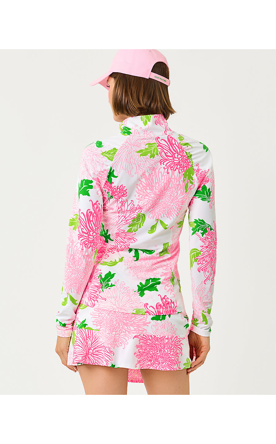 JUSTINE HALF ZIP UPF 50+, RESORT WHITE LIL GO WITH THE FLOW