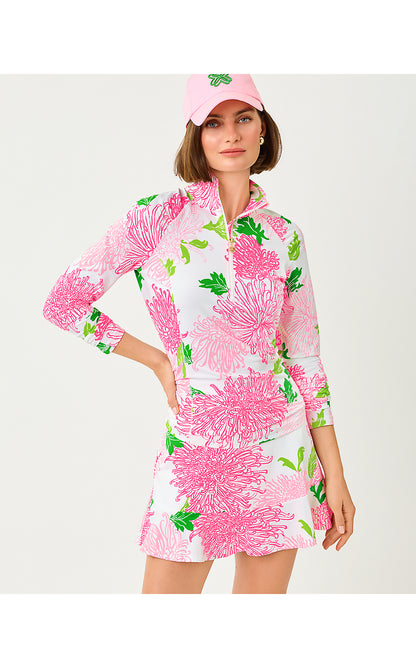 JUSTINE HALF ZIP UPF 50+, RESORT WHITE LIL GO WITH THE FLOW