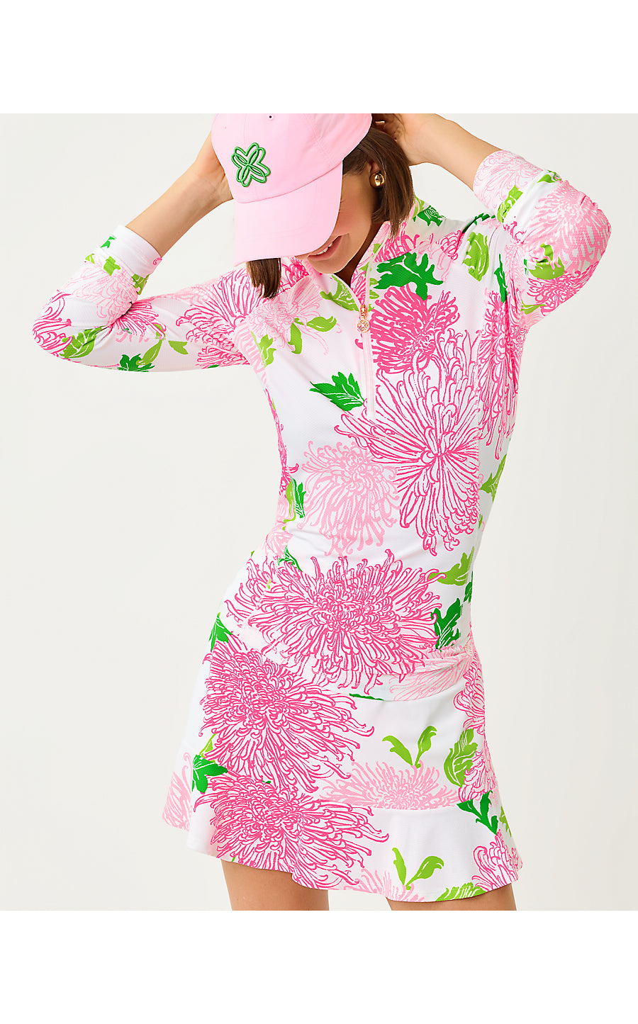 JUSTINE HALF ZIP UPF 50+, RESORT WHITE LIL GO WITH THE FLOW