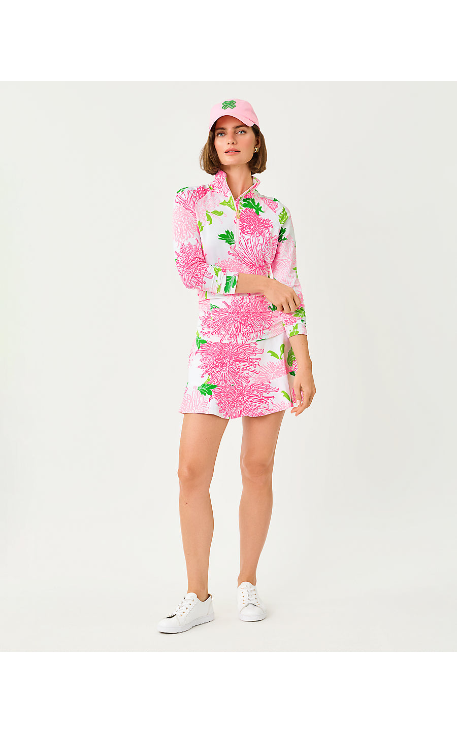 JUSTINE HALF ZIP UPF 50+, RESORT WHITE LIL GO WITH THE FLOW