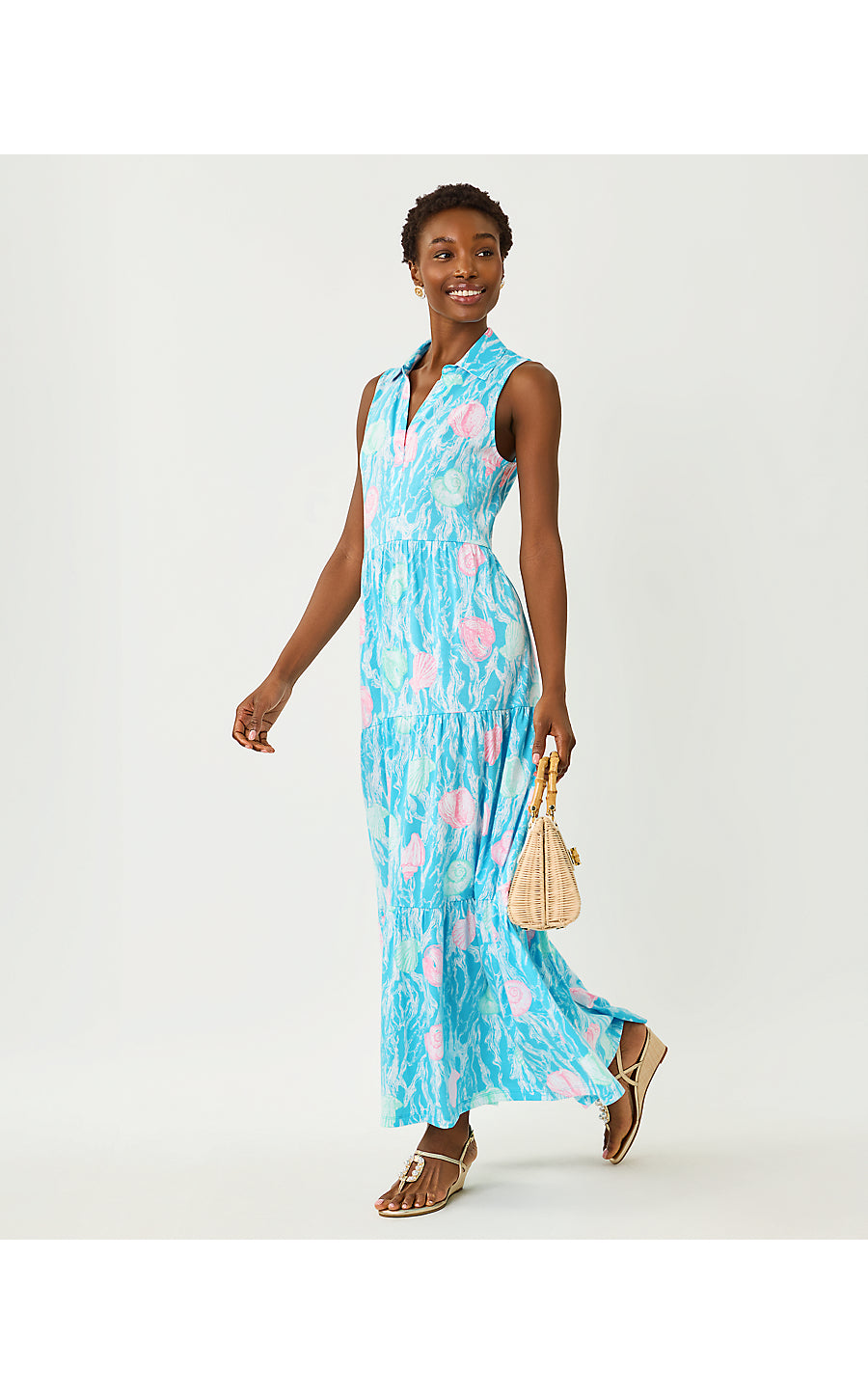 RIEGAN MAXI DRESS, CAPRI BLUE SHELDEN