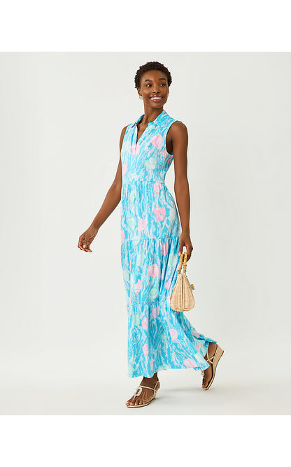 RIEGAN MAXI DRESS, CAPRI BLUE SHELDEN