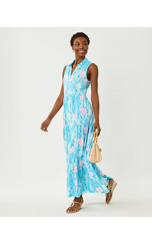 RIEGAN MAXI DRESS, CAPRI BLUE SHELDEN