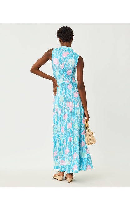 RIEGAN MAXI DRESS, CAPRI BLUE SHELDEN