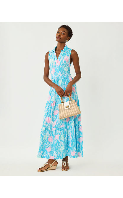 RIEGAN MAXI DRESS, CAPRI BLUE SHELDEN