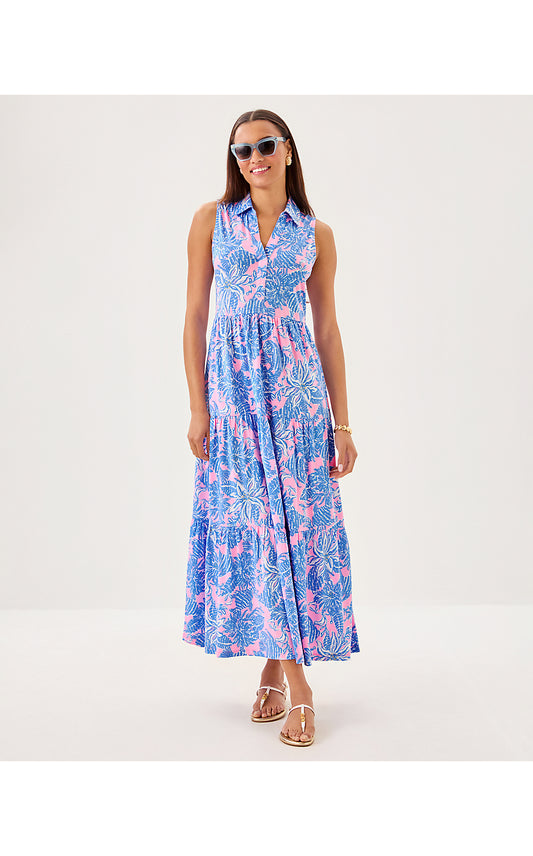 RIEGAN MAXI DRESS, CONCH SHELL PINK UP SCALE