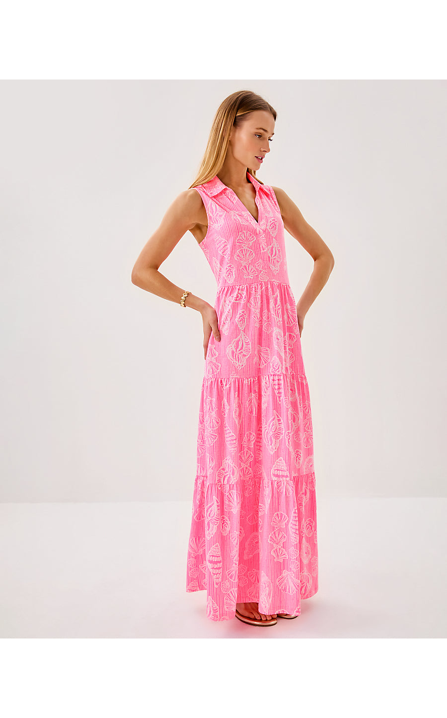 RIEGAN MAXI DRESS, ROUSSEAU PINK COOL AS SHELL