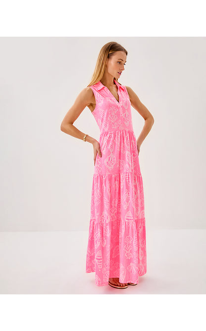 RIEGAN MAXI DRESS, ROUSSEAU PINK COOL AS SHELL