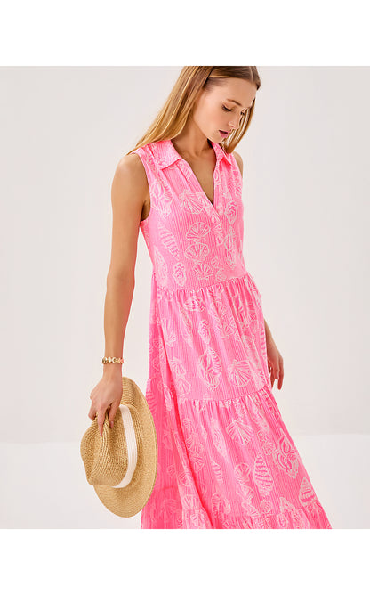 RIEGAN MAXI DRESS, ROUSSEAU PINK COOL AS SHELL