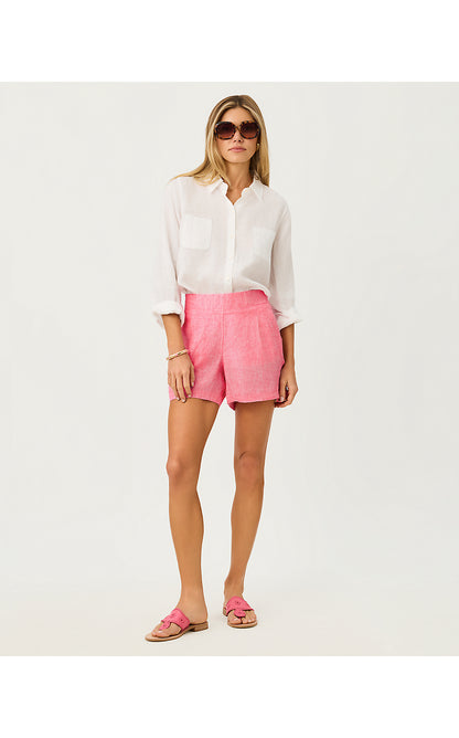 CAPTINA LINEN SHORT, CHERRY BLOSSOM PINK X PINK MUSE