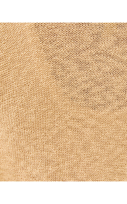FARETTA CARDIGAN, WICKER TAN METALLIC