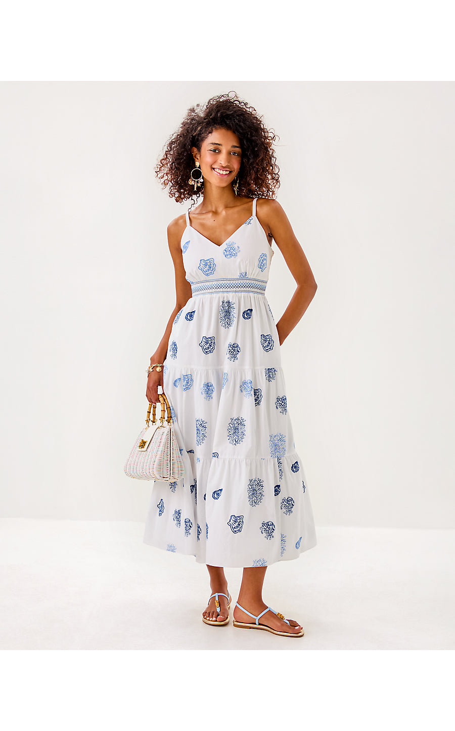 ZANNA EMBROIDERED COTTON DRESS, RESORT WHITE CASTAWAY EMBROIDERY