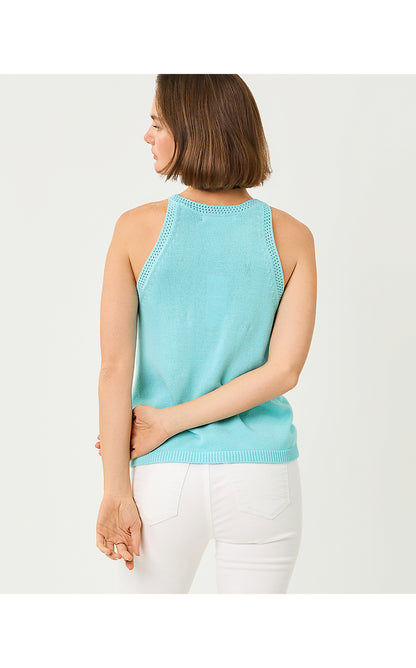 EMRA SWEATER TANK, DAY DREAM BLUE LIGHTHOUSE JACQUARD
