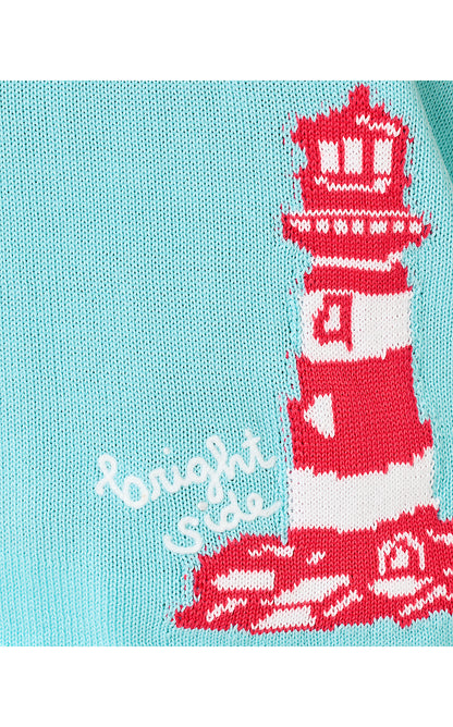 EMRA SWEATER TANK, DAY DREAM BLUE LIGHTHOUSE JACQUARD