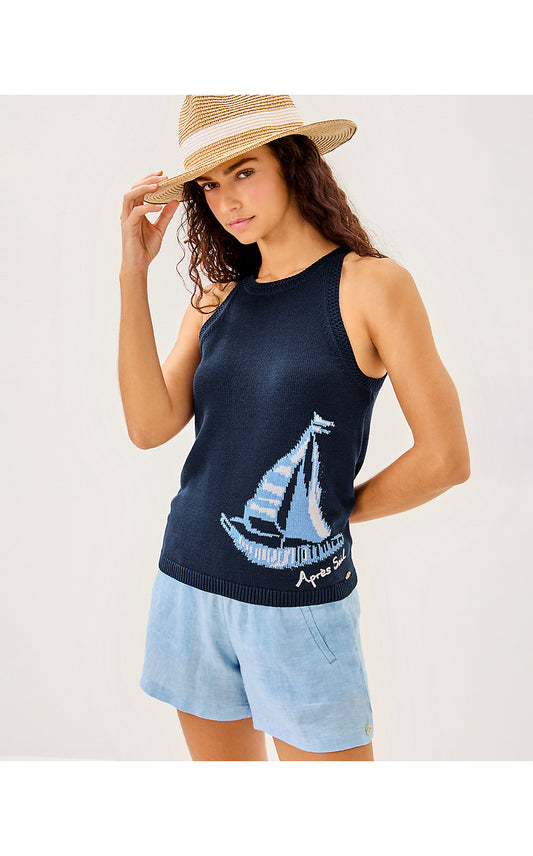 EMRA SWEATER TANK, LOW TIDE NAVY APRES SAIL JACQUARD